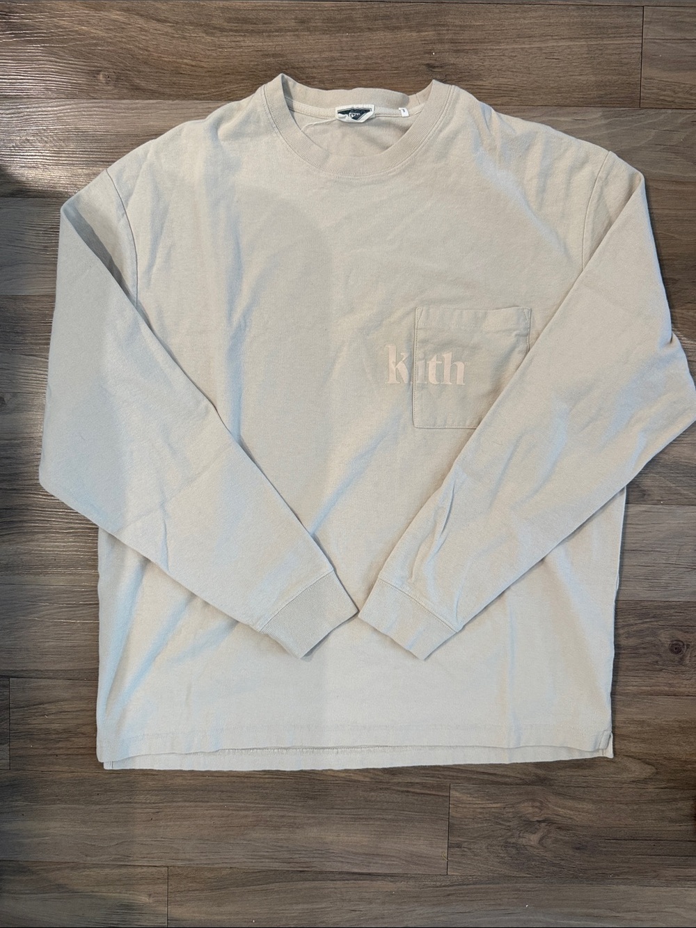 Kith Men’s Long-Sleeve Pocket Tee in Light Tan